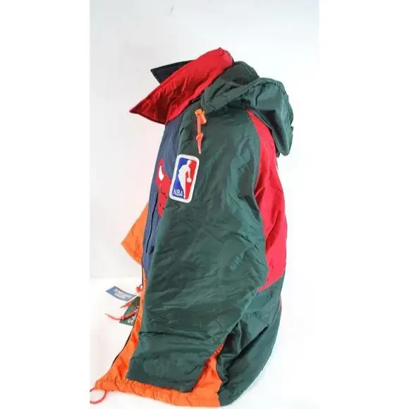 Sports Pro Chicago Bulls Men’s Small Colorblock Puffy Hooded Jacket NBA NWT Rare - Picture 6 of 15